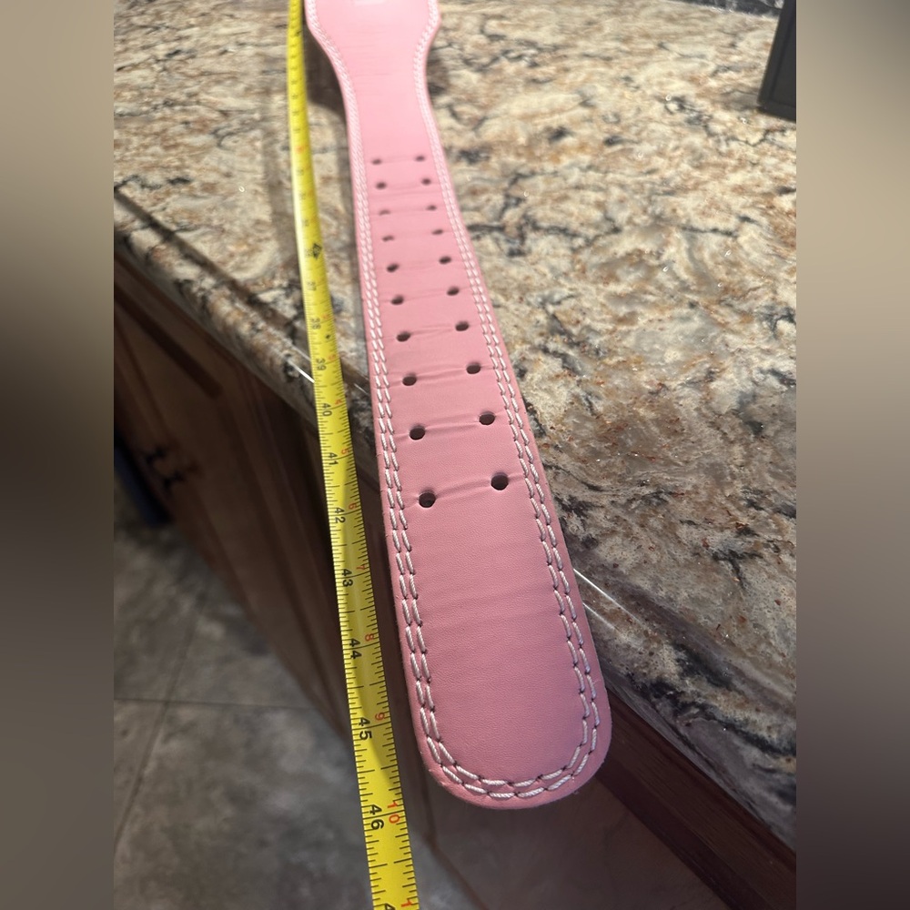 Pink Leather Weight Belt Emazerom Weight Lifting Belt For Ladies Size Large - Picture 8 of 11